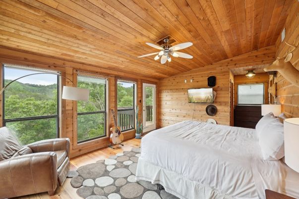 Bedroom, Interior, Wooden Ceilings, Wood Texture Flooring, Wooden Walls