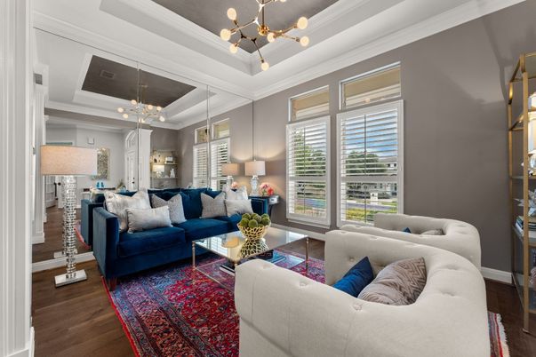 Interior, Living room, Pendant Lights, Wood Texture Flooring