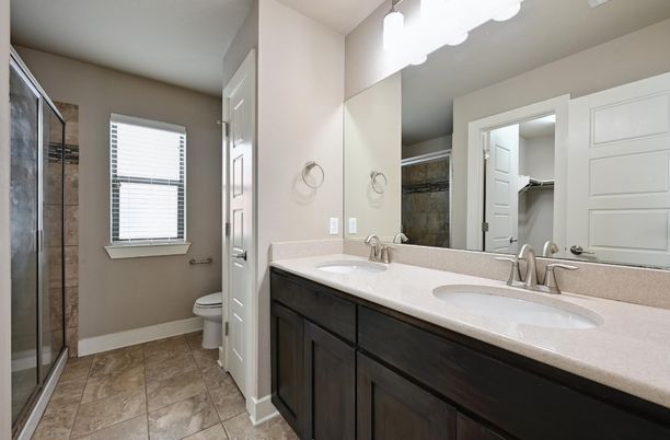 Bathroom, Dual Sink Vanities, Glass Shower, Interior