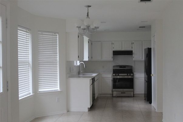 Chandelier, Interior, Kitchen, Stainless Steel Appliances