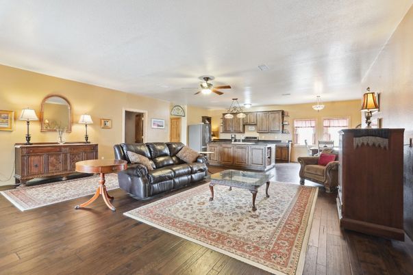 Interior, Kitchen, Living room, Stainless Steel Appliances, Wood Texture Flooring