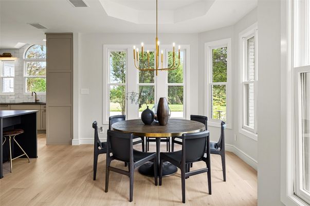 Chandelier, Dining room, Interior, Wood Texture Flooring