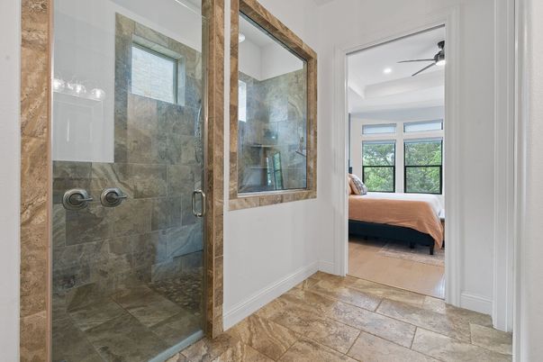 Bathroom, Bedroom, Glass Shower, Interior, Recessed Lighting