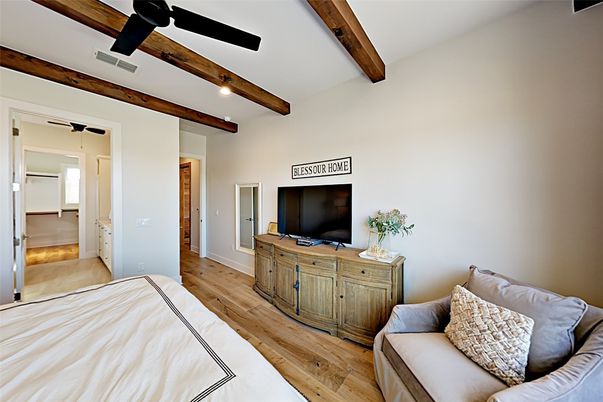 Bedroom, Interior, Wooden Beams, Wood Texture Flooring