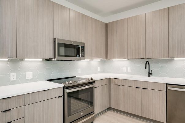 Interior, Kitchen, Stainless Steel Appliances, Wood Texture Flooring
