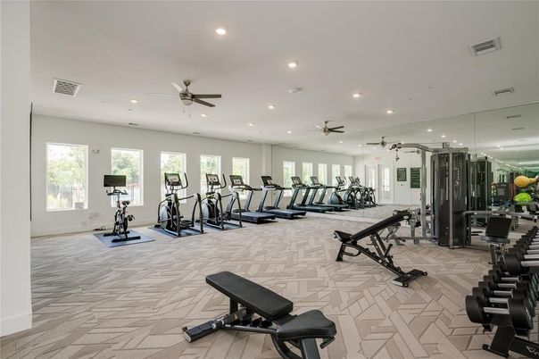 Fitness Equipment, Gym, Interior, Recessed Lighting