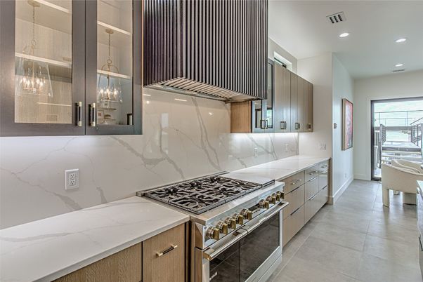 Interior, Kitchen, Marble Walls, Recessed Lighting