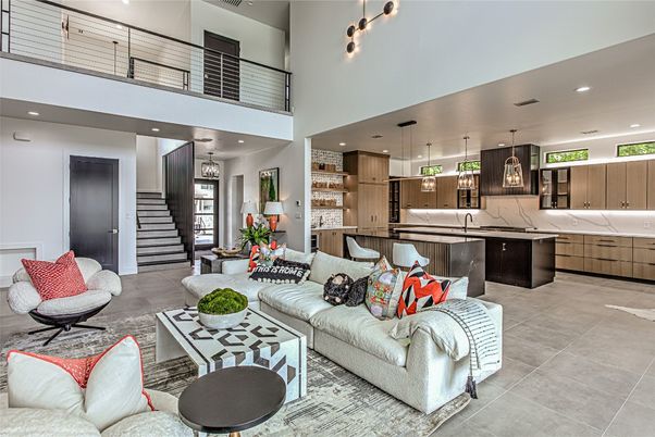 Interior, Kitchen, Living room, Pendant Lights, Recessed Lighting