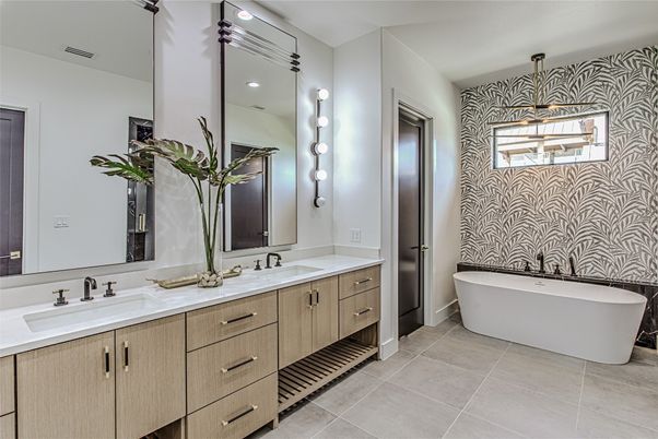 Bathroom, Dual Sink Vanities, Free Standing Baths, Interior