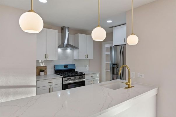 Interior, Kitchen, Pendant Lights, Recessed Lighting, Stainless Steel Appliances
