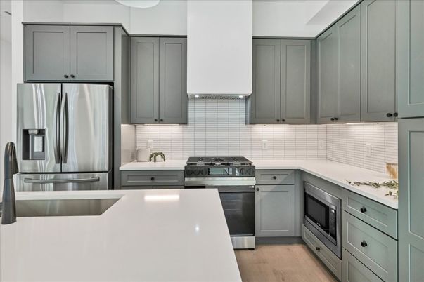 Interior, Kitchen, Stainless Steel Appliances, Wood Texture Flooring