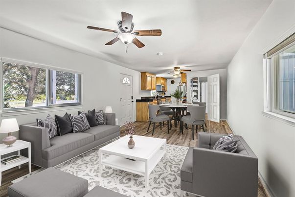 Dining room, Interior, Kitchen, Living room, Wood Texture Flooring
