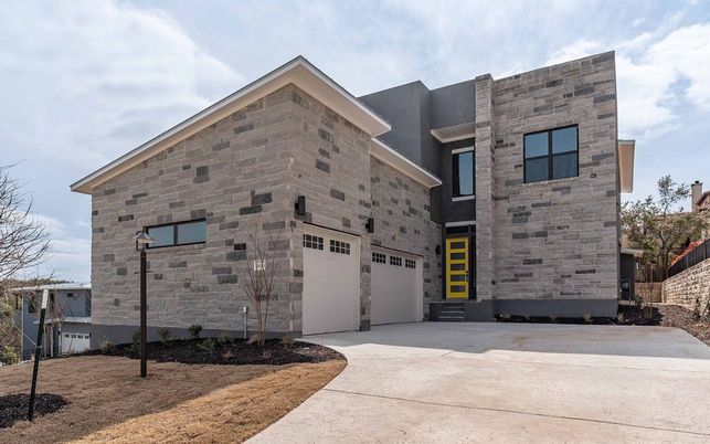 Attached, Exterior, Facade, Brick Traditional