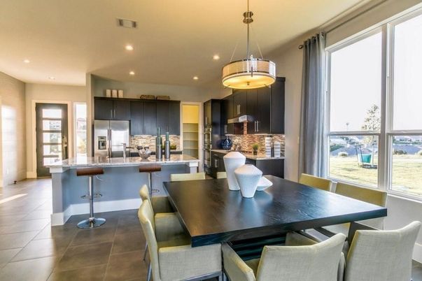Dining room, Interior, Kitchen, Pendant Lights, Recessed Lighting, Stainless Steel Appliances