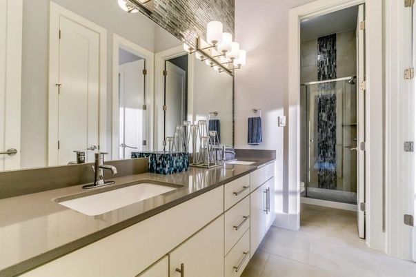 Bathroom, Dual Sink Vanities, Glass Shower, Interior
