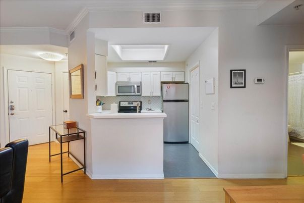 Interior, Kitchen, Stainless Steel Appliances, Wood Texture Flooring