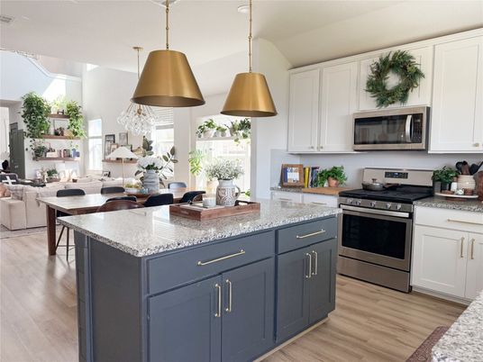 Interior, Kitchen, Pendant Lights, Stainless Steel Appliances, Wood Texture Flooring