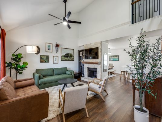 Dining room, Fireplace, Interior, Living room, Wood Texture Flooring
