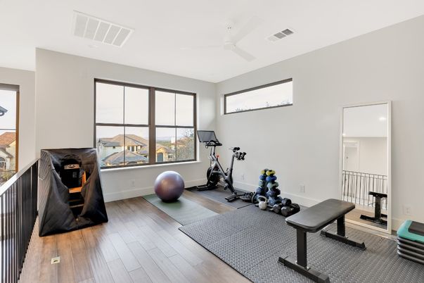 Fitness Equipment, Interior, Wood Texture Flooring