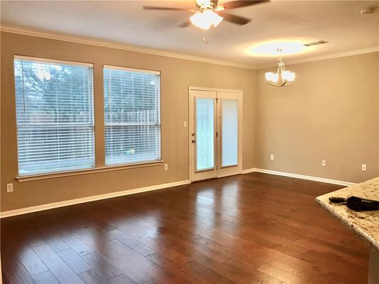 Empty room, Interior, Pendant Lights, Wood Texture Flooring