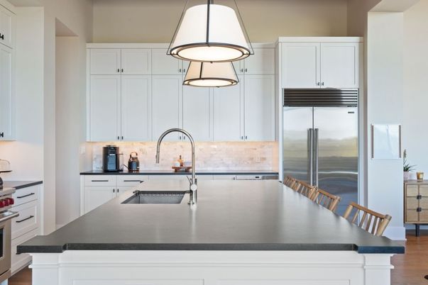 Interior, Kitchen, Pendant Lights, Stainless Steel Appliances, Wood Texture Flooring