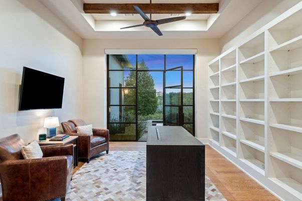 Interior, Living room, Recessed Lighting, Wooden Beams, Wood Texture Flooring