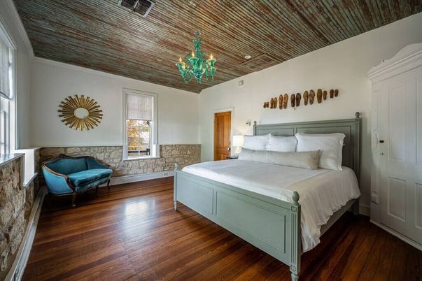 Bedroom, Chandelier, Interior, Wood Texture Flooring