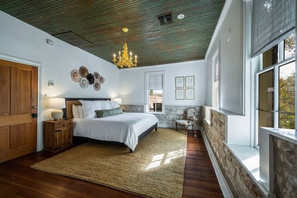Bedroom, Chandelier, Interior, Wood Texture Flooring