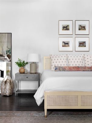 Bedroom, Fireplace, Interior, Wood Texture Flooring