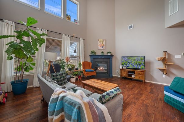 Fireplace, Interior, Living room, Wood Texture Flooring
