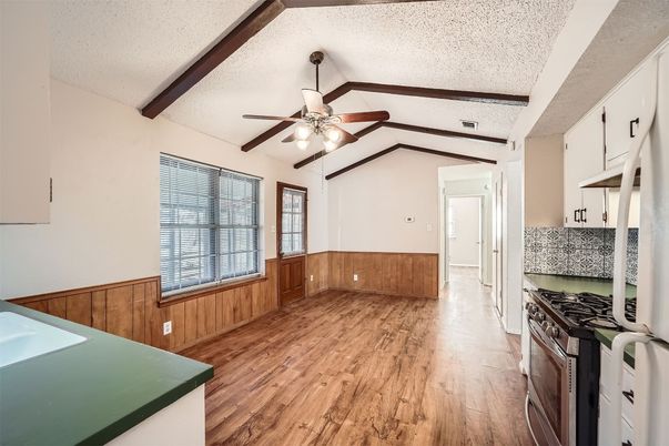 Interior, Kitchen, Wooden Beams, Wood Texture Flooring