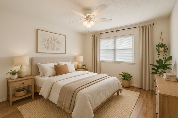 Bedroom, Interior, Wood Texture Flooring