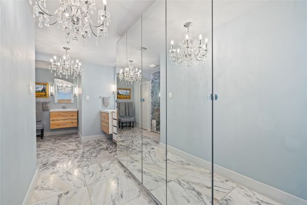 Bathroom, Chandelier, Interior, Marble