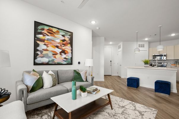 Interior, Kitchen, Living room, Pendant Lights, Recessed Lighting, Stainless Steel Appliances, Wood Texture Flooring