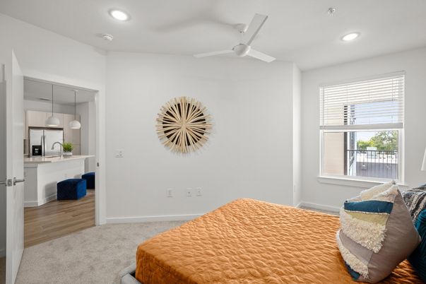 Bedroom, Interior, Kitchen, Pendant Lights, Recessed Lighting, Wood Texture Flooring
