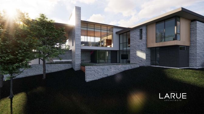 Backyard, Exterior, Facade, Modern
