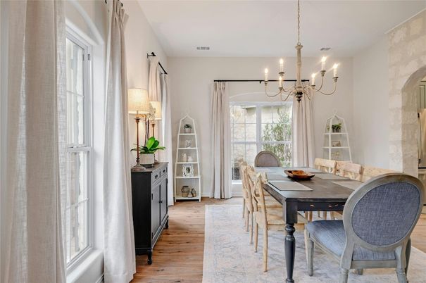 Chandelier, Dining room, Interior, Wood Texture Flooring
