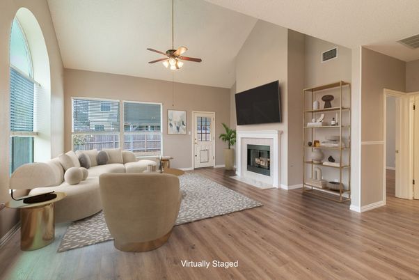 Fireplace, Interior, Living room, Wood Texture Flooring