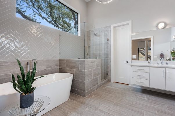 Bathroom, Free Standing Baths, Glass Shower, Interior