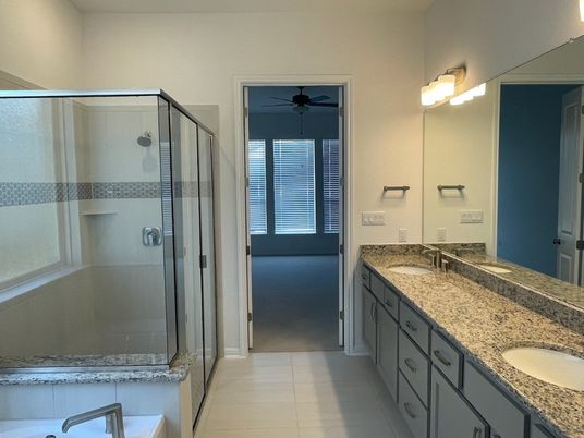 Bathroom, Dual Sink Vanities, Glass Shower, Interior