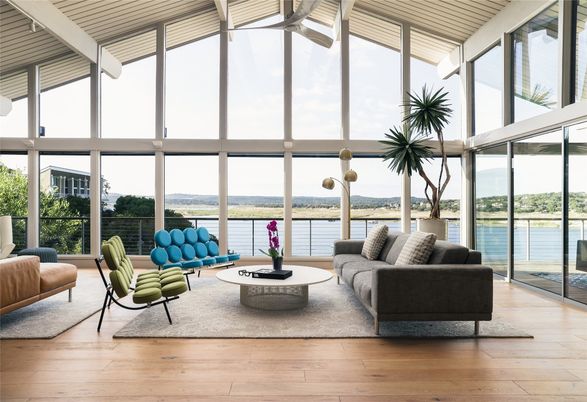Interior, Living room, Sun Room, Water, Wood Texture Flooring
