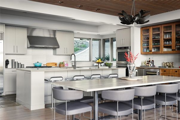Interior, Kitchen, Stainless Steel Appliances, Wood Texture Flooring