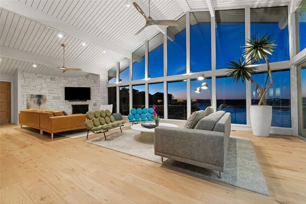 Fireplace, Interior, Living room, Stone Walls, Wood Texture Flooring