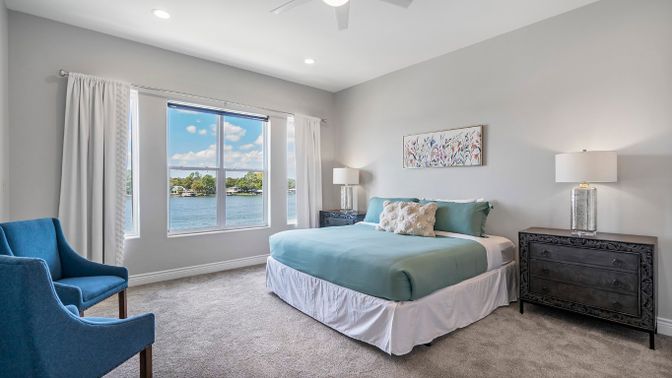 Bedroom, Interior, Recessed Lighting, Water