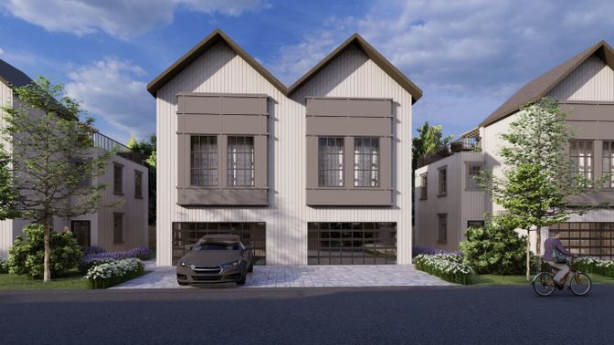 Attached, Exterior, Facade, Rowhouse