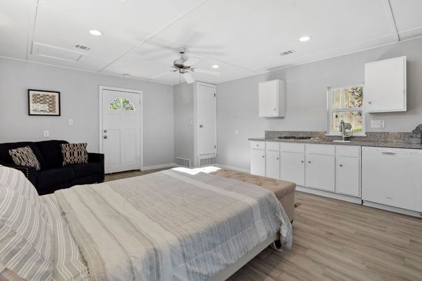 Interior, Kitchen, Stainless Steel Appliances, Wood Texture Flooring