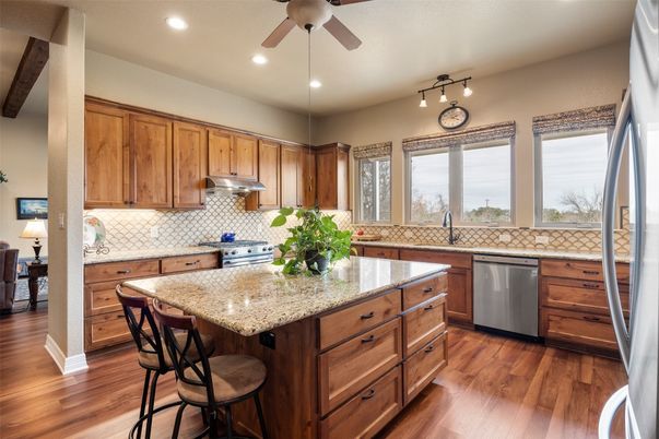 Interior, Kitchen, Recessed Lighting, Wood Texture Flooring