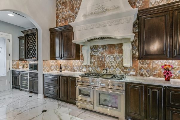 Interior, Kitchen, Marble, Recessed Lighting, Stainless Steel Appliances