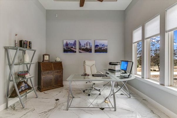 Home Office, Interior, Marble, Wooden Beams