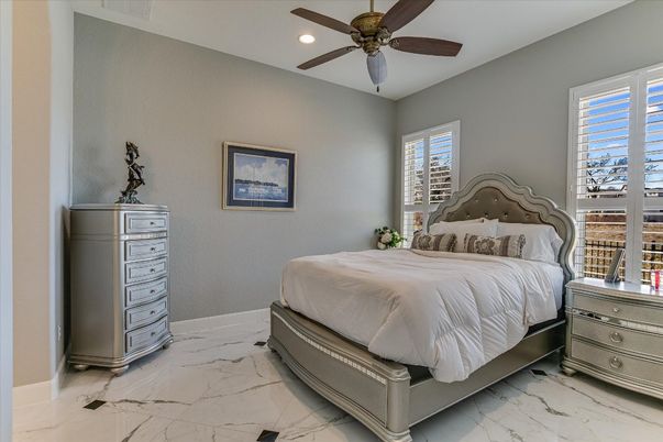 Bedroom, Interior, Marble, Recessed Lighting